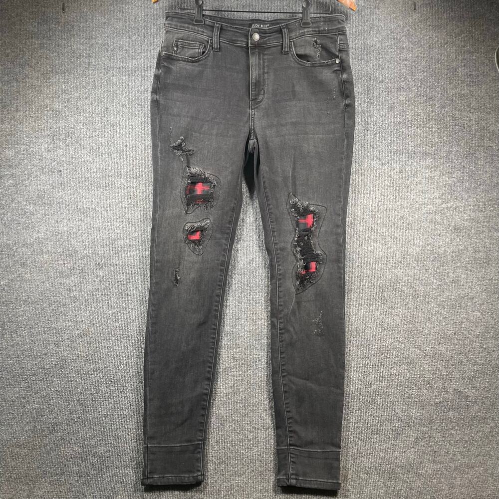 Judy Blue Skinny Fit Jeans Women's 11/30 Black Destroyed JB82191BK Stretch